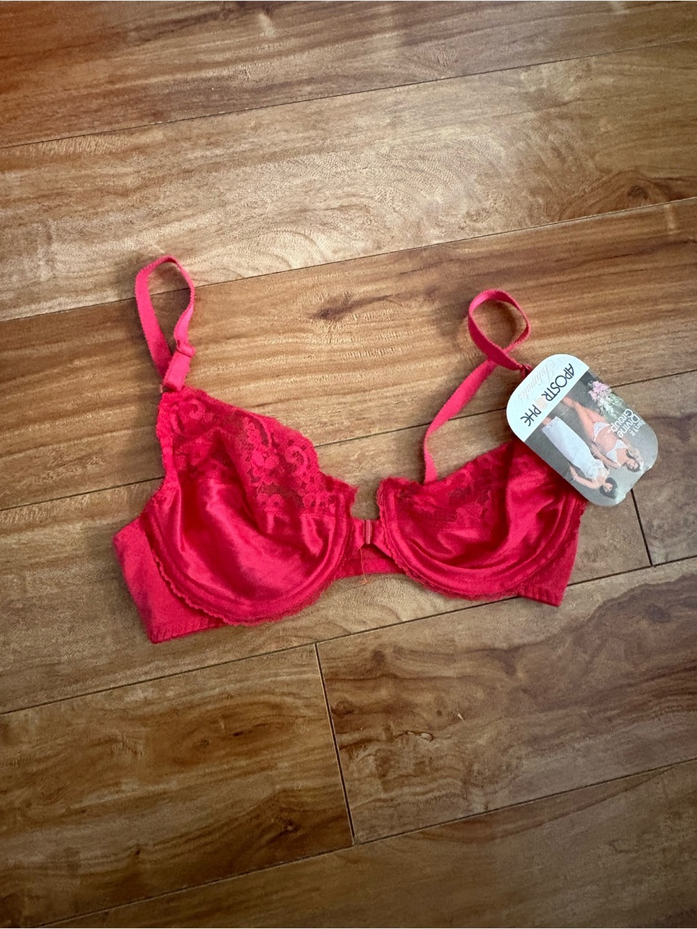 Vintage Sears Red Lace & Satin Underwire Bra